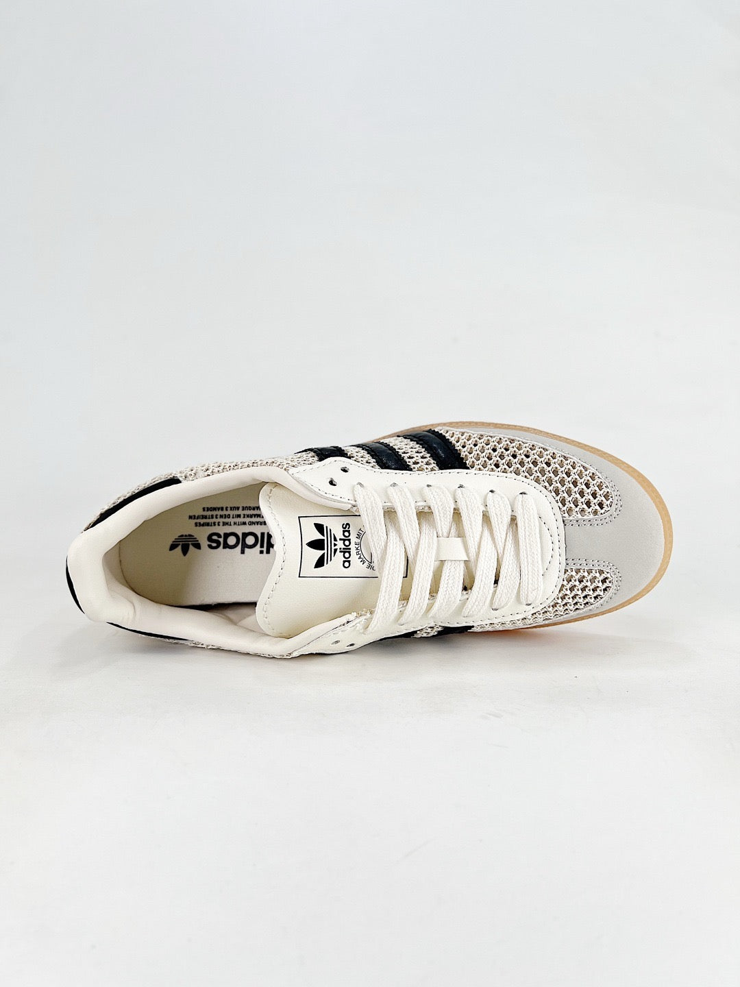Adidas Samba Low Top Casual Sneakers Unisex Off White Mesh + Black