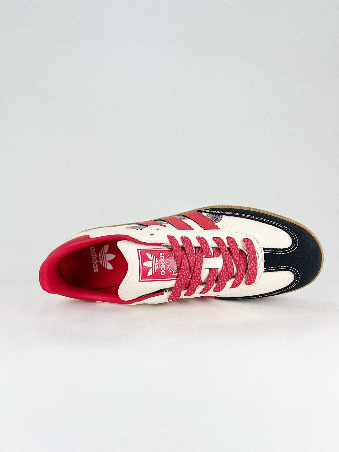 Adidas Samba Low Top Casual Sneakers Unisex Off White Black Toe Red Stripes 2026 Year Of The Horse Print