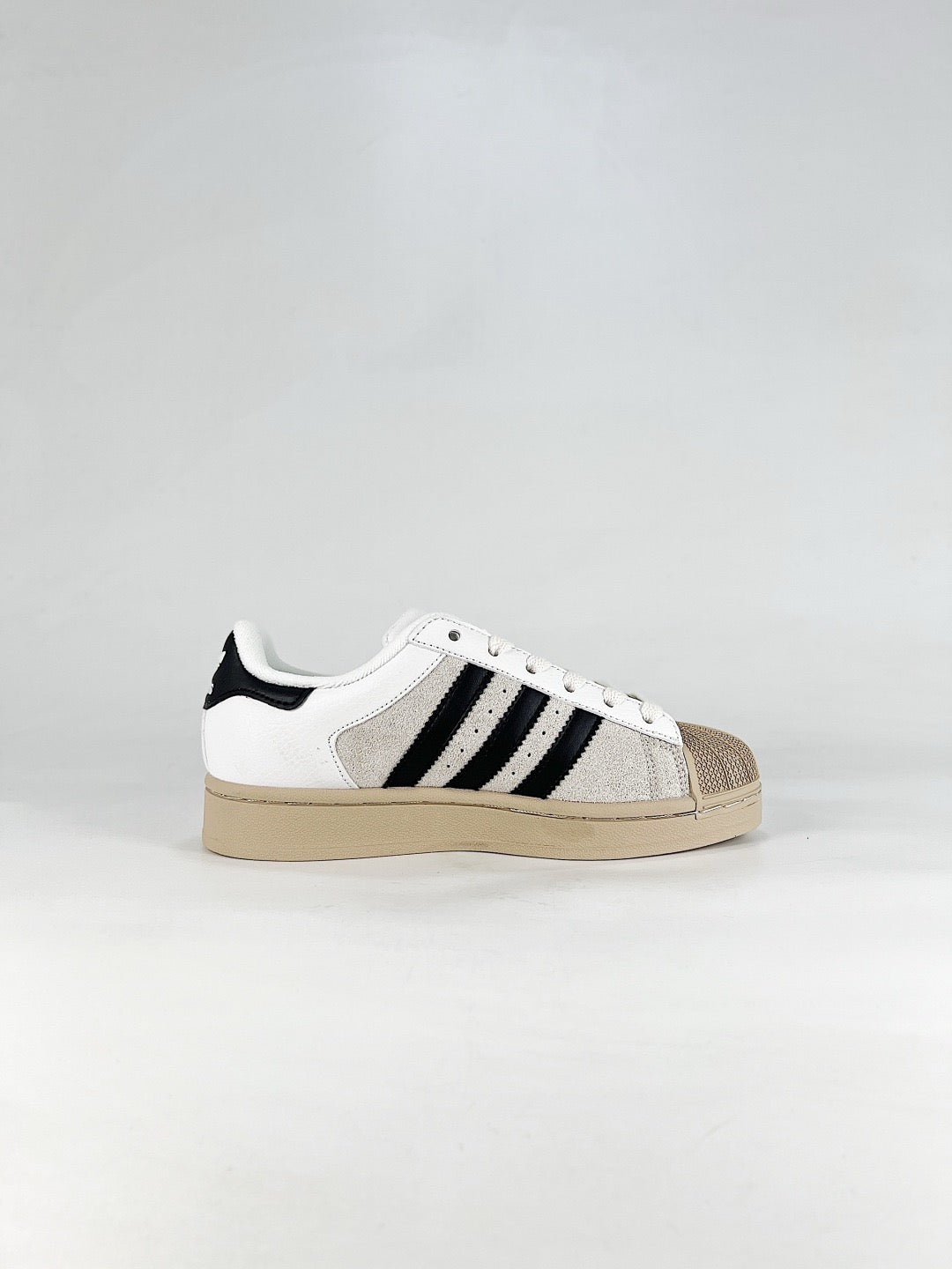 adidas Superstar Off White Suede Black Stripe Gum Sole Sneakers Unisex