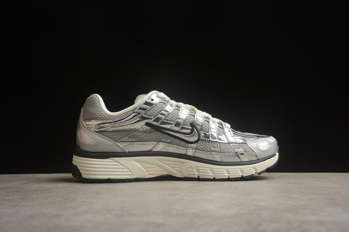 Nike P-6000 Sneakers Retro Metallic Silver Casual Running Shoes Unisex Metallic Silver / Sail