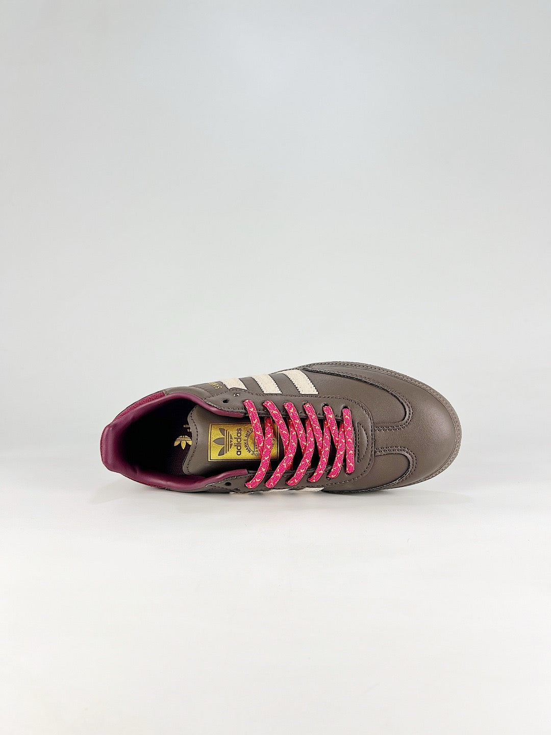 Adidas Samba Classic  Leather Sneakers Vintage Streetwear Shoes Dark brown and burgundy color block