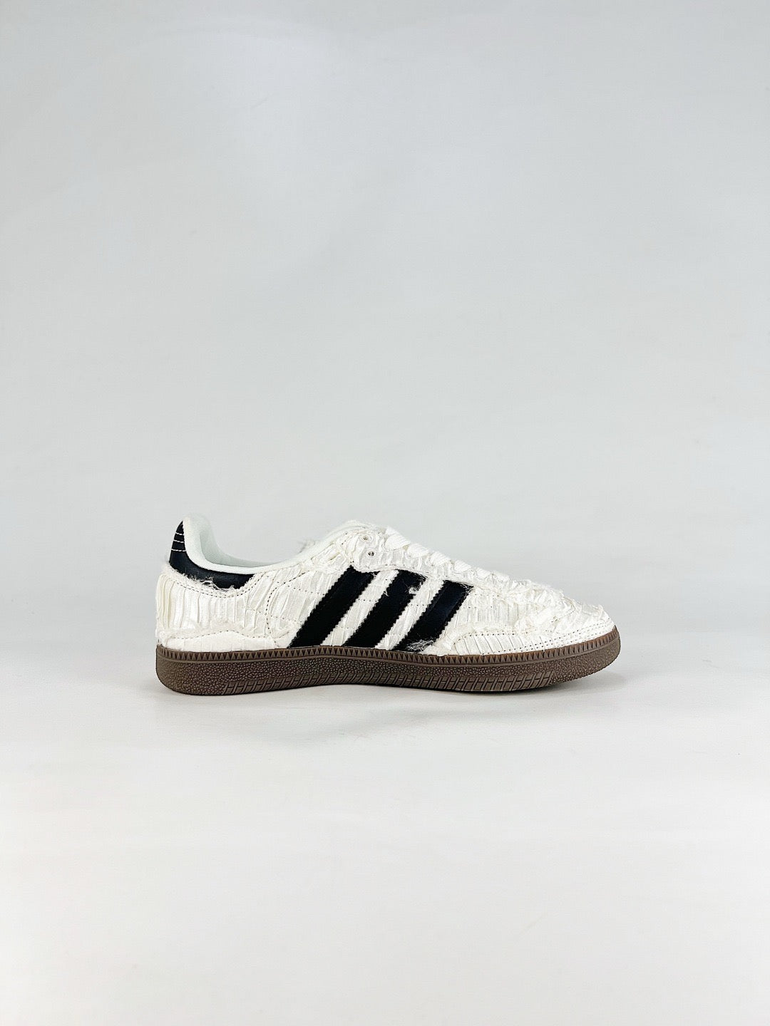 adidas Samba OG White Frayed Fabric Sneakers, Unisex Retro Casual Shoes