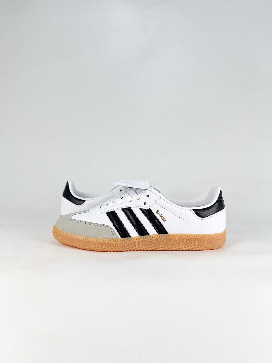 adidas Samba OG White Black Fold Tongue Sneakers, Unisex Retro Casual Shoes