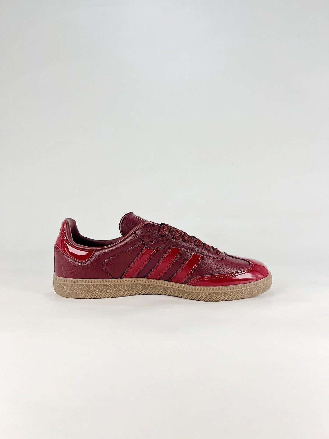 Adidas Samba Low Top Casual Sneakers Unisex Burgundy Patent Leather Gum