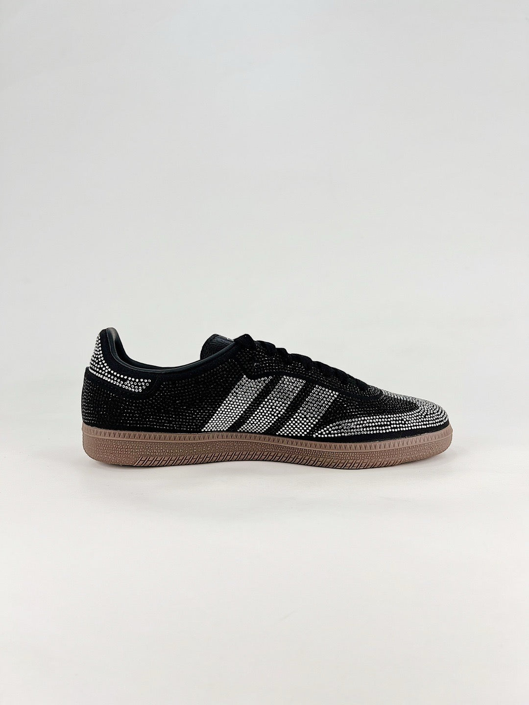 Adidas Samba Low Top Casual Sneakers Unisex Black Full Silver Rhinestone