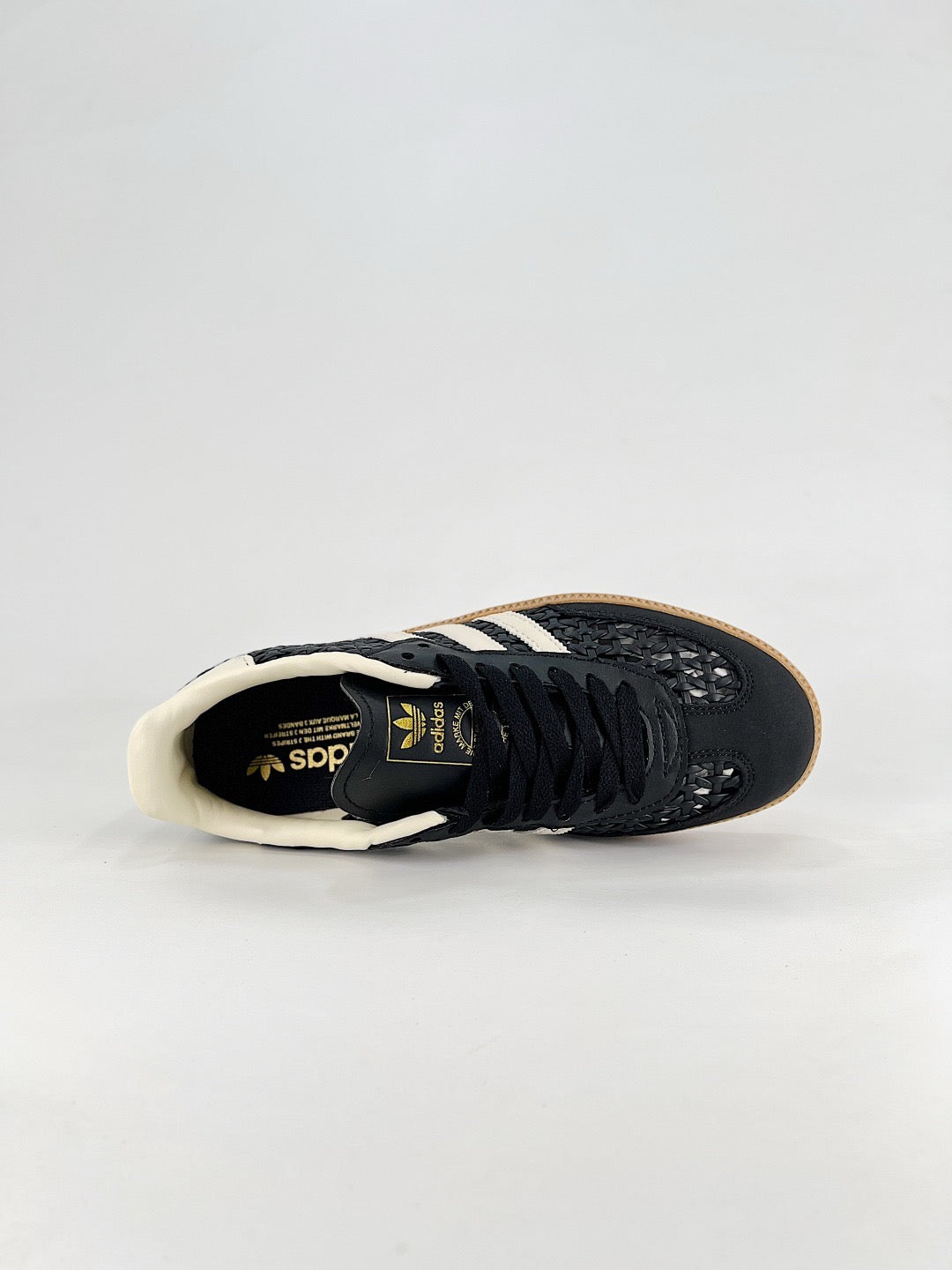 Adidas Samba Low Top Casual Sneakers Unisex Black Woven Mesh Cream White