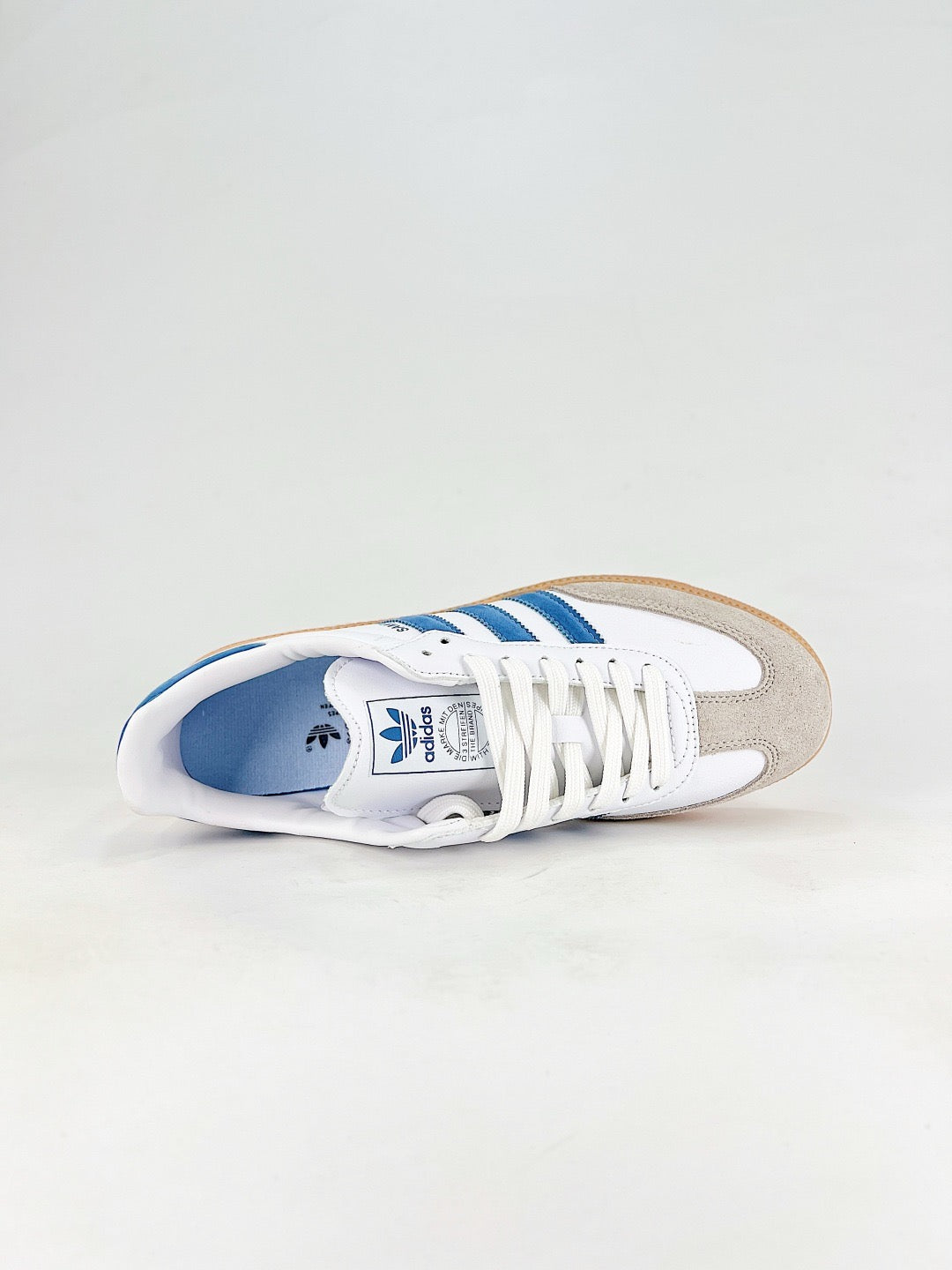 Adidas Samba Low Top Casual Sneakers Unisex White + Royal Blue