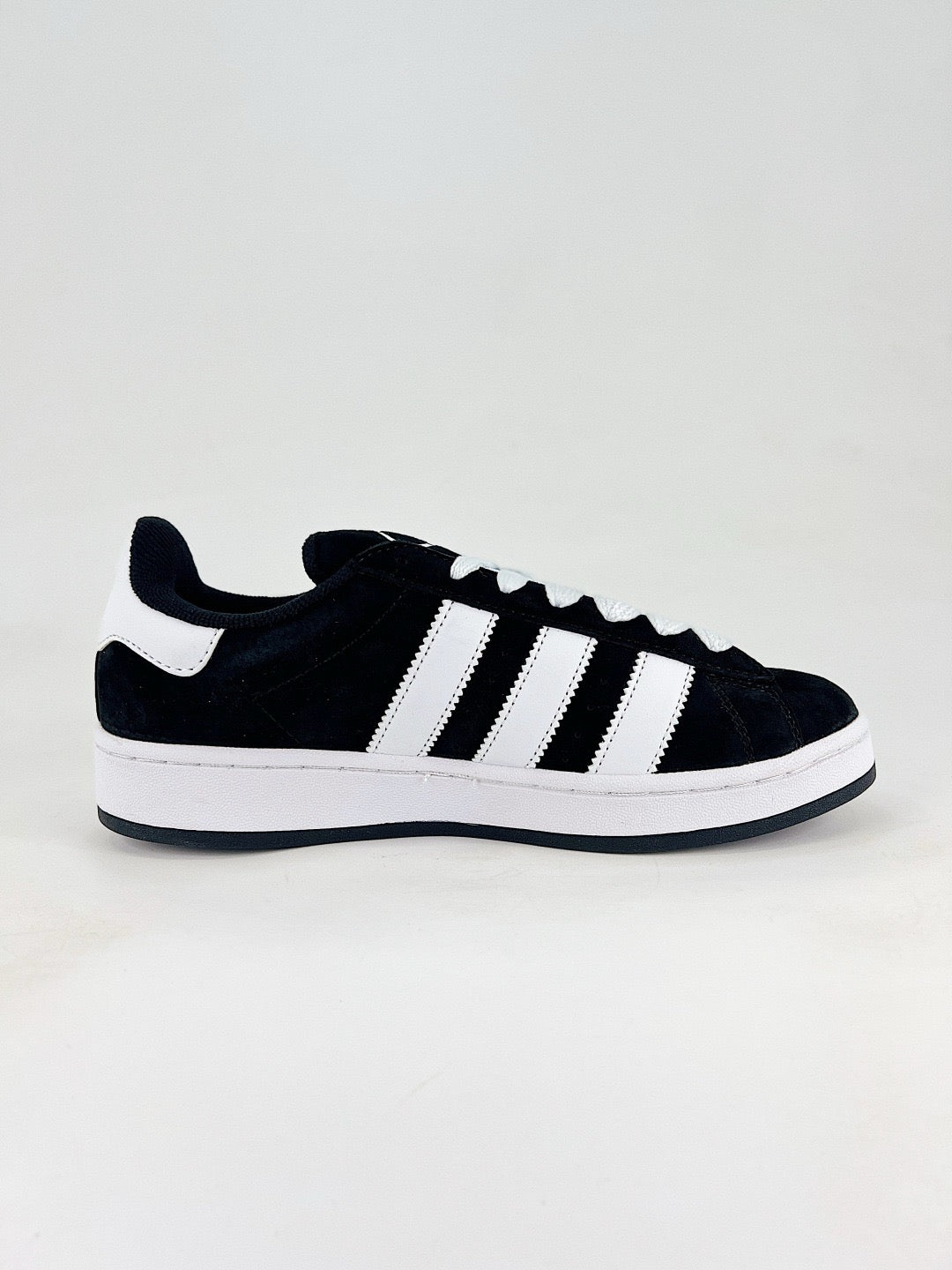Adidas Campus 00s Unisex Suede Sneakers Black White Stripes White Midsole