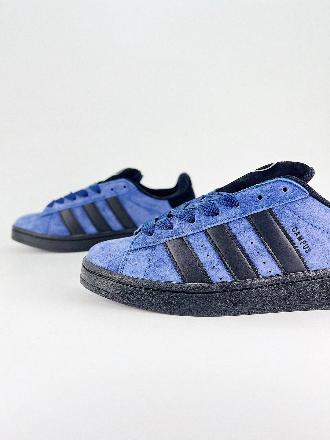 Adidas Campus 00s Unisex Sneakers Royal Blue Suede Black Stripes Black Sole