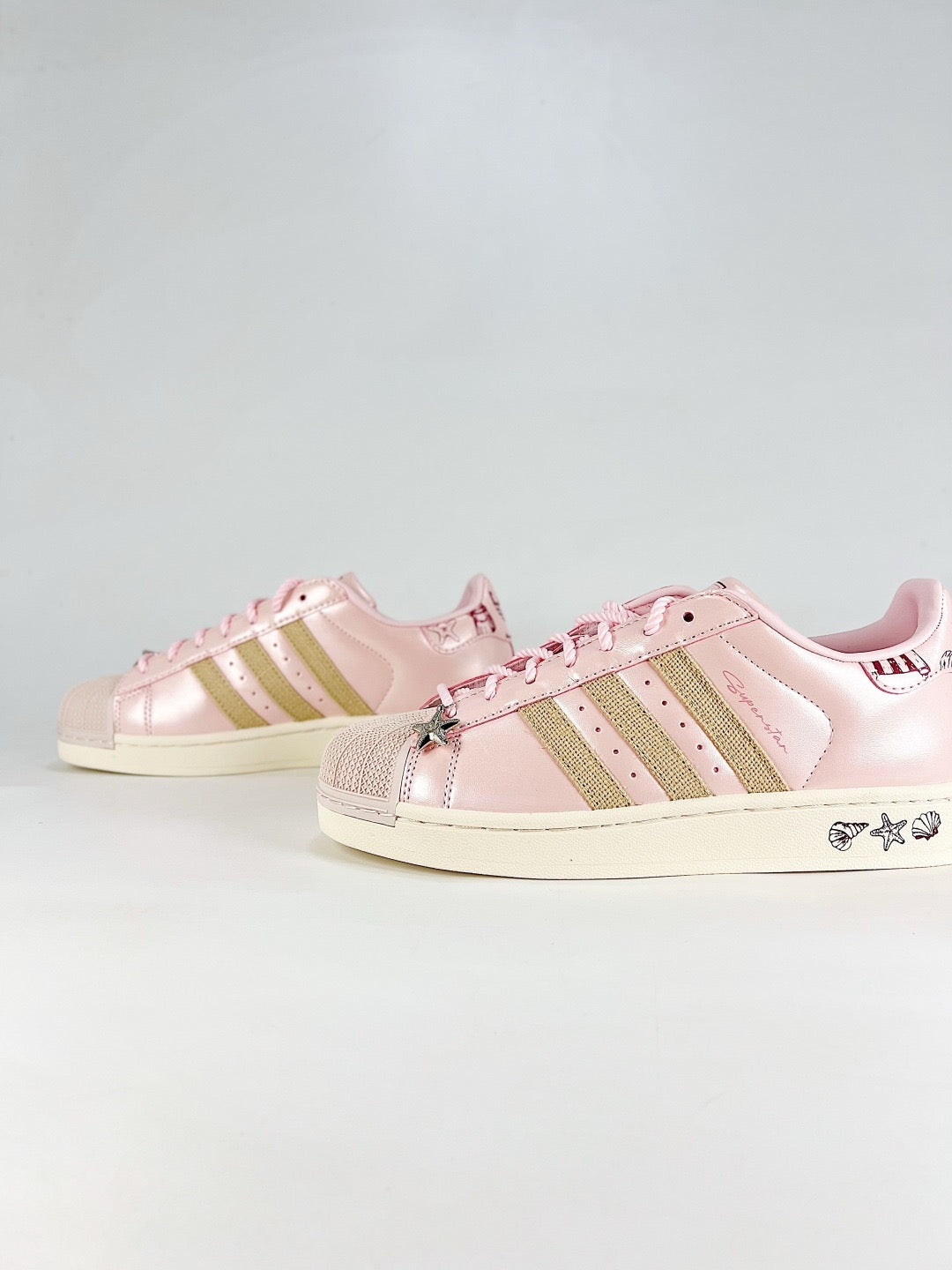Adidas Superstar Pink Pearl Beach Starfish Seashell Limited Sneakers Unisex