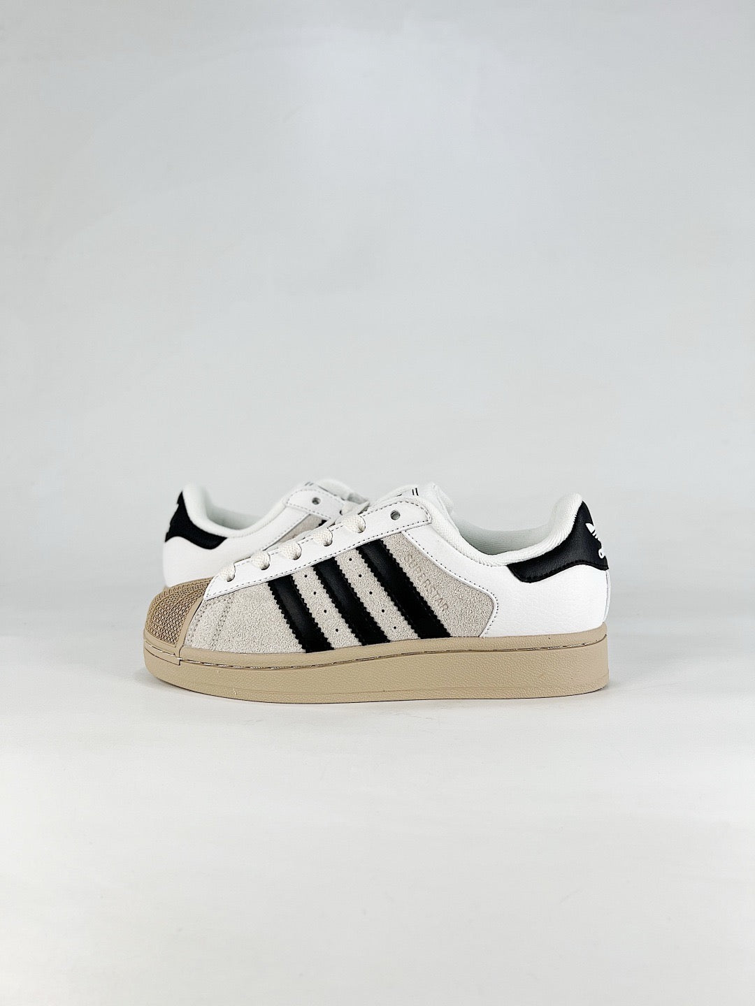 adidas Superstar Off White Suede Black Stripe Gum Sole Sneakers Unisex