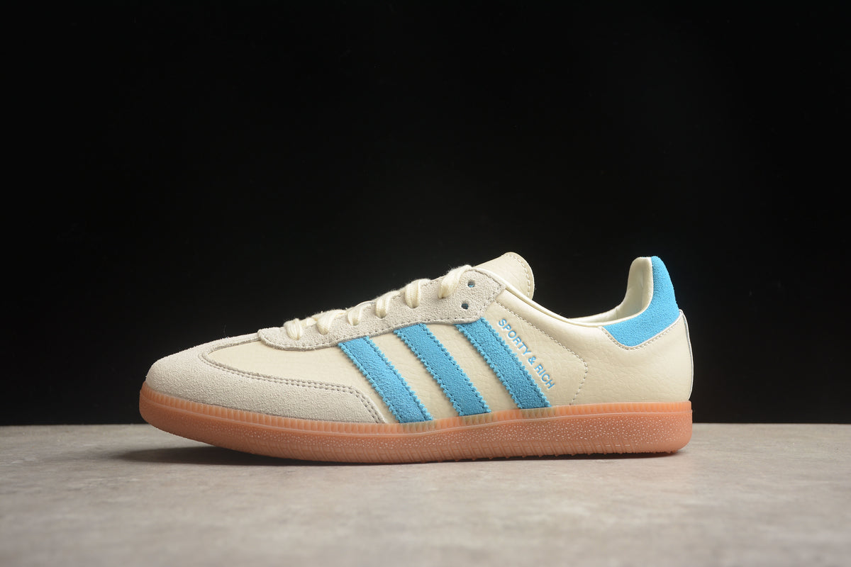 adidas Samba OG Low-Top Sneakers Unisex Cream White & Bright Blue