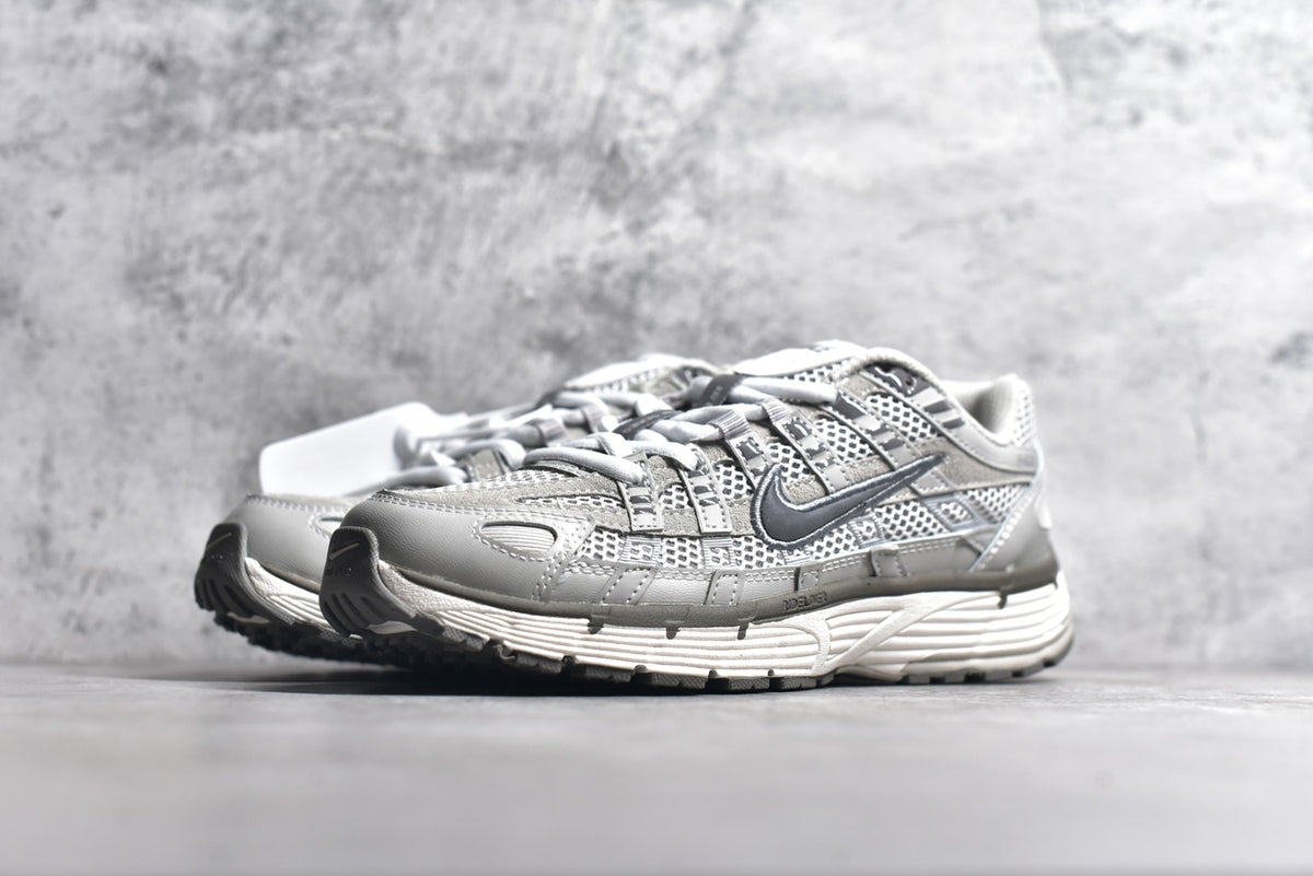 Nike P-6000 Sneakers Retro Metallic Silver Casual Running Shoes Unisex Taupe Grey