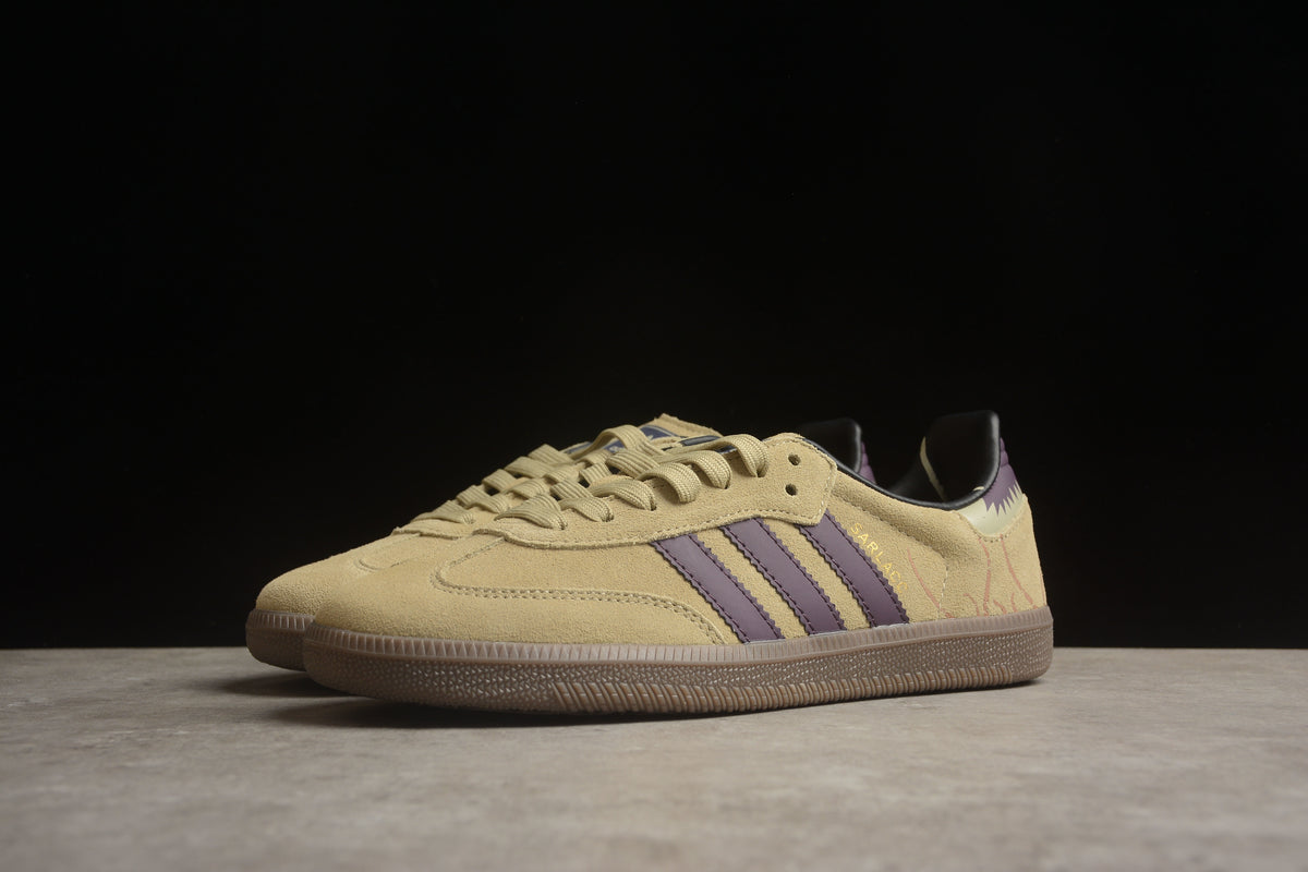 adidas Samba OG Unisex Retro Sneakers Linen Green/Shadow Violet