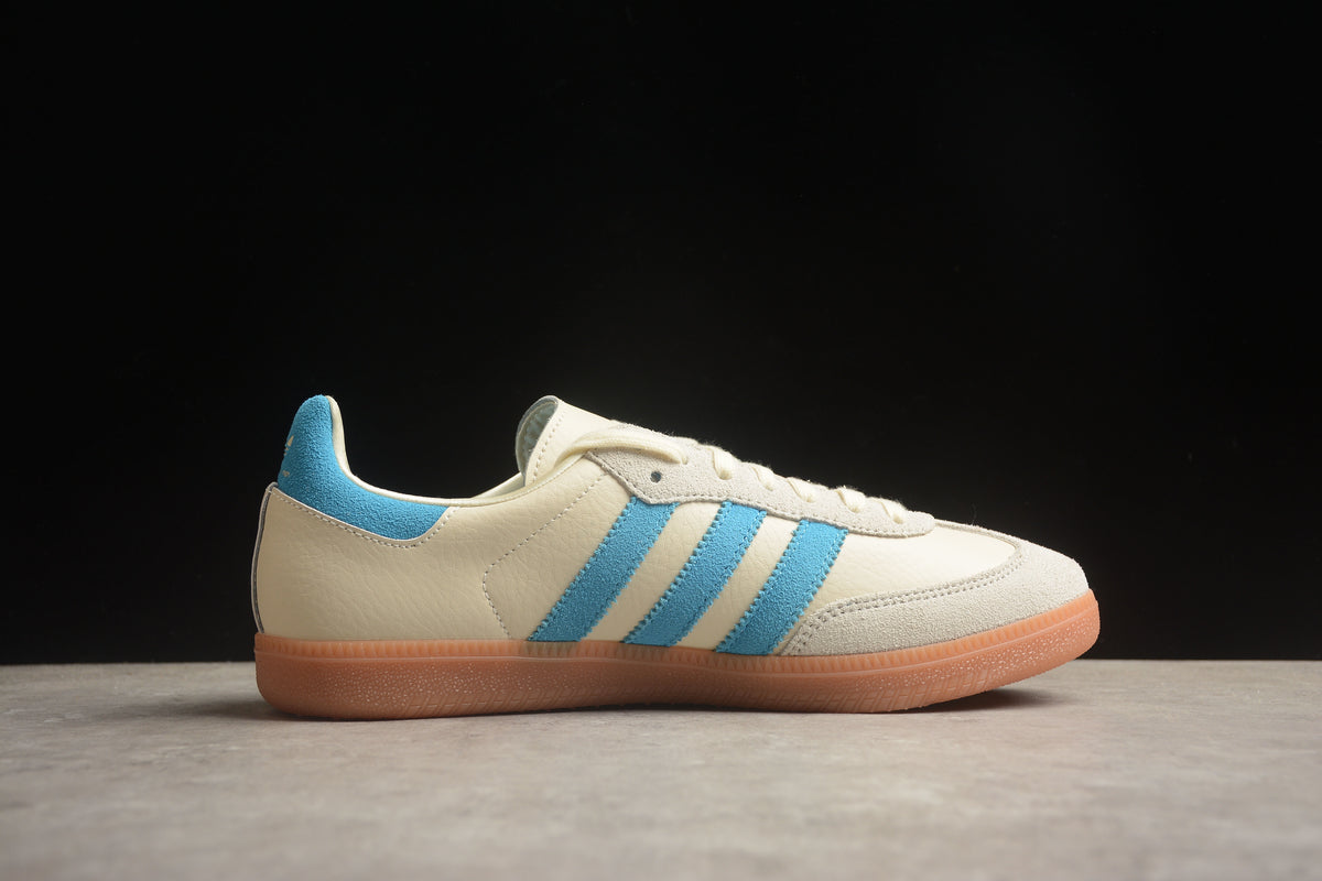 adidas Samba OG Low-Top Sneakers Unisex Cream White & Bright Blue