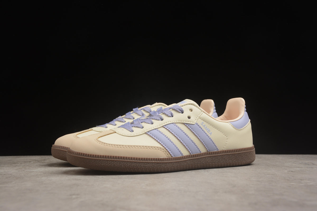 adidas Samba OG Unisex Retro Sneakers Cream Cream White/Violet Tone
