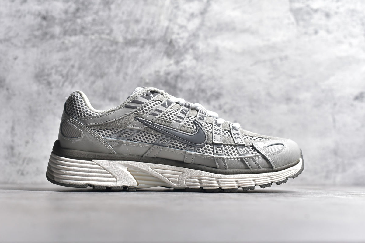 Nike P-6000 Sneakers Retro Metallic Silver Casual Running Shoes Unisex Taupe Grey